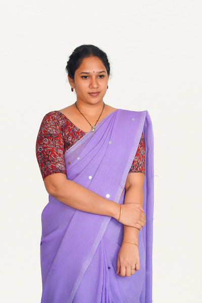 KALAMKARI ROUND NECK 10 INCH HANDS STRECHBLE BLOUSE