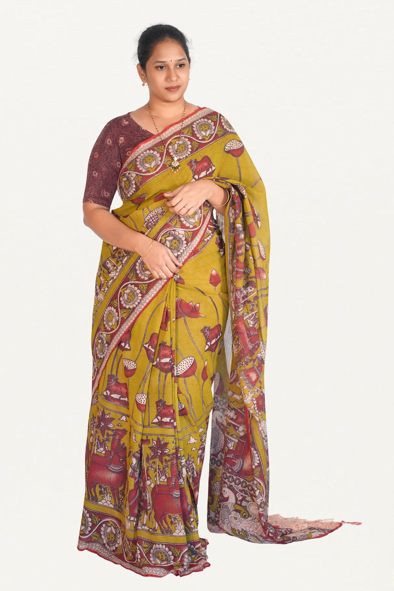 Kalamkari Mul Mul Special Cotton Saree