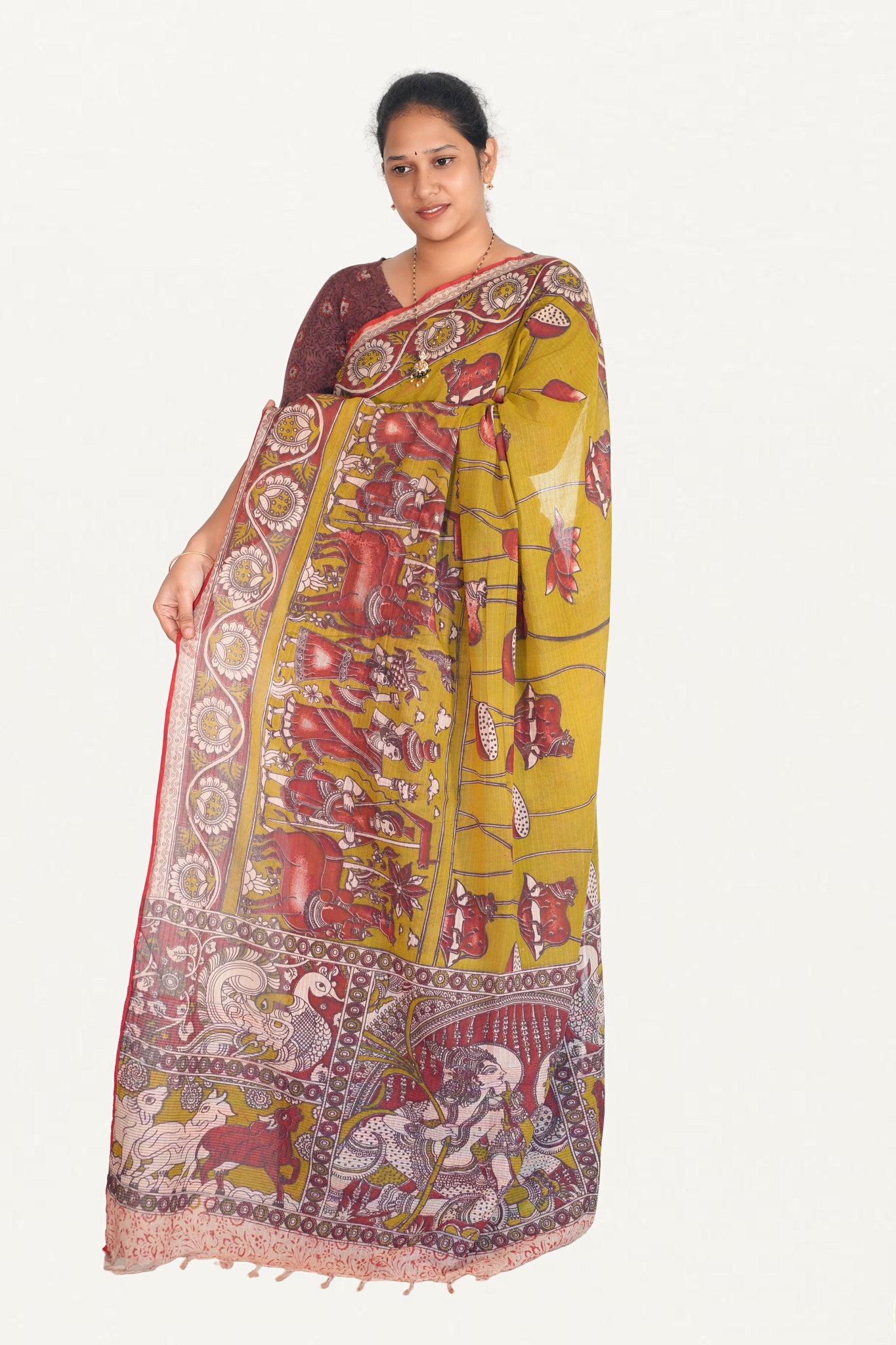 Kalamkari Mul Mul Special Cotton Saree