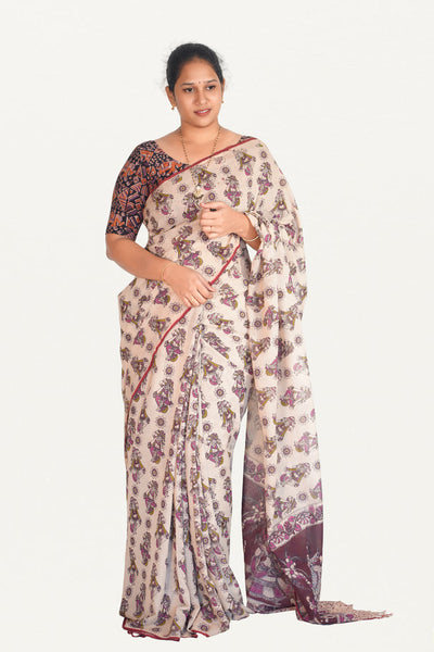 Kalamkari Mul Mul Special Cotton Saree