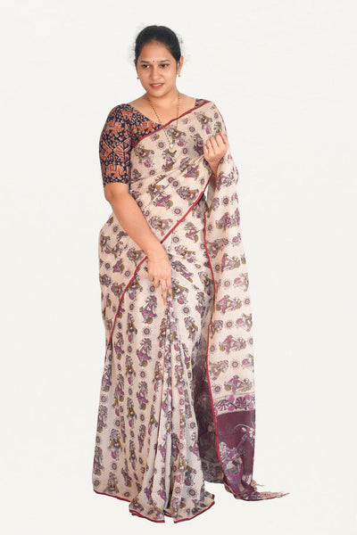 Kalamkari Mul Mul Special Cotton Saree