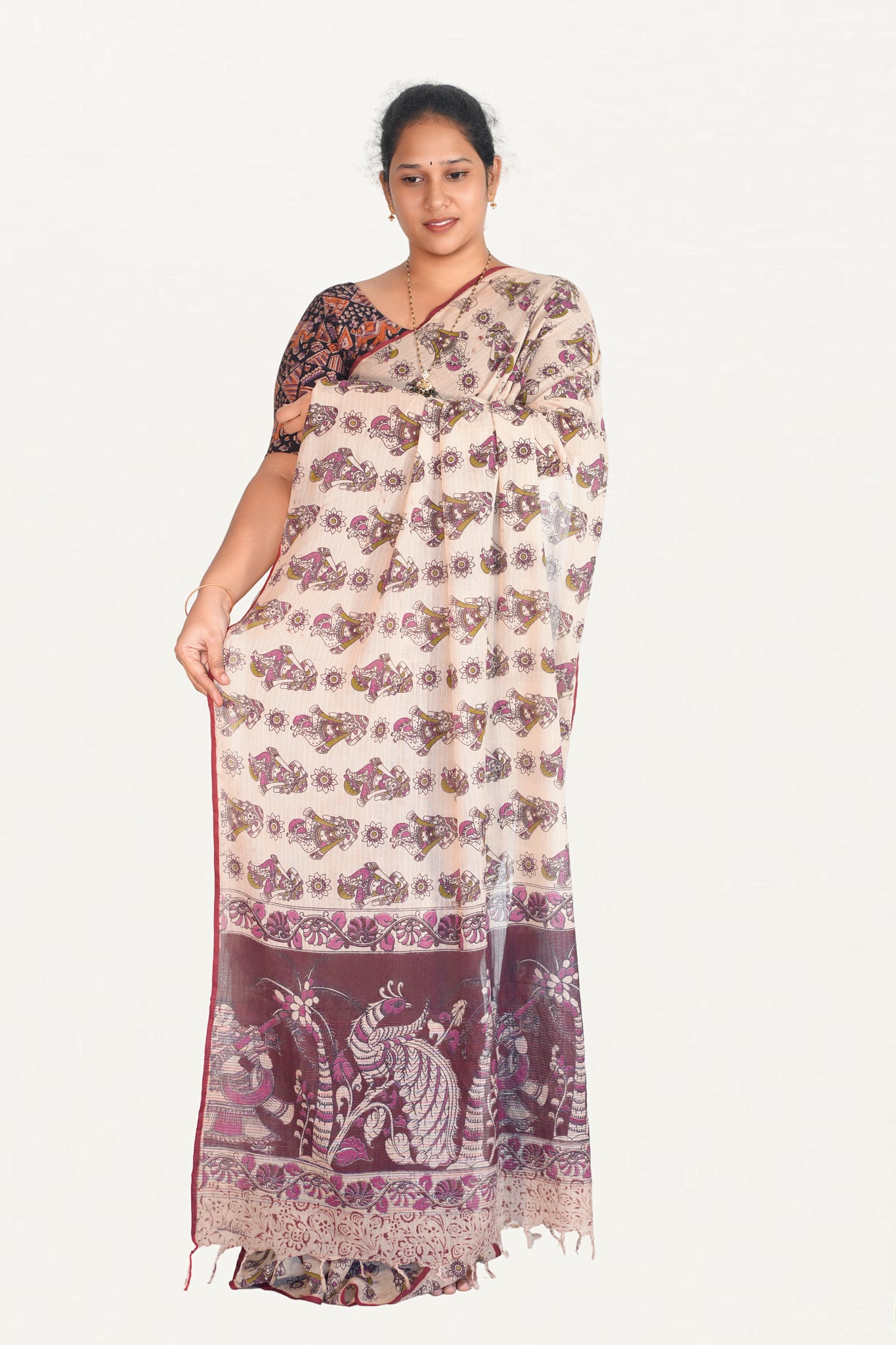 Kalamkari Mul Mul Special Cotton Saree