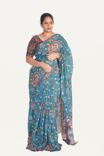 Kalamkari Mul Mul Special Cotton Saree