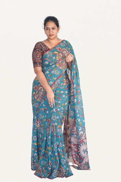 Kalamkari Mul Mul Special Cotton Saree
