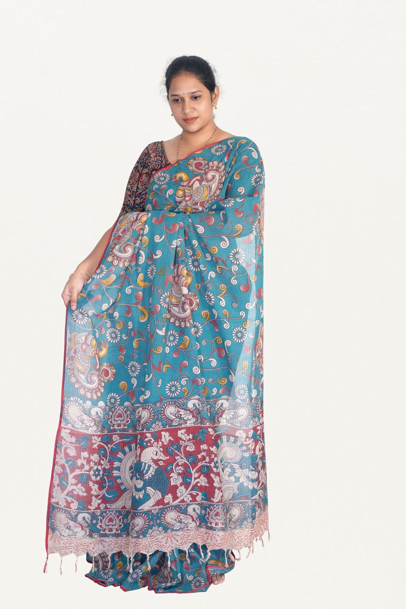 Kalamkari Mul Mul Special Cotton Saree