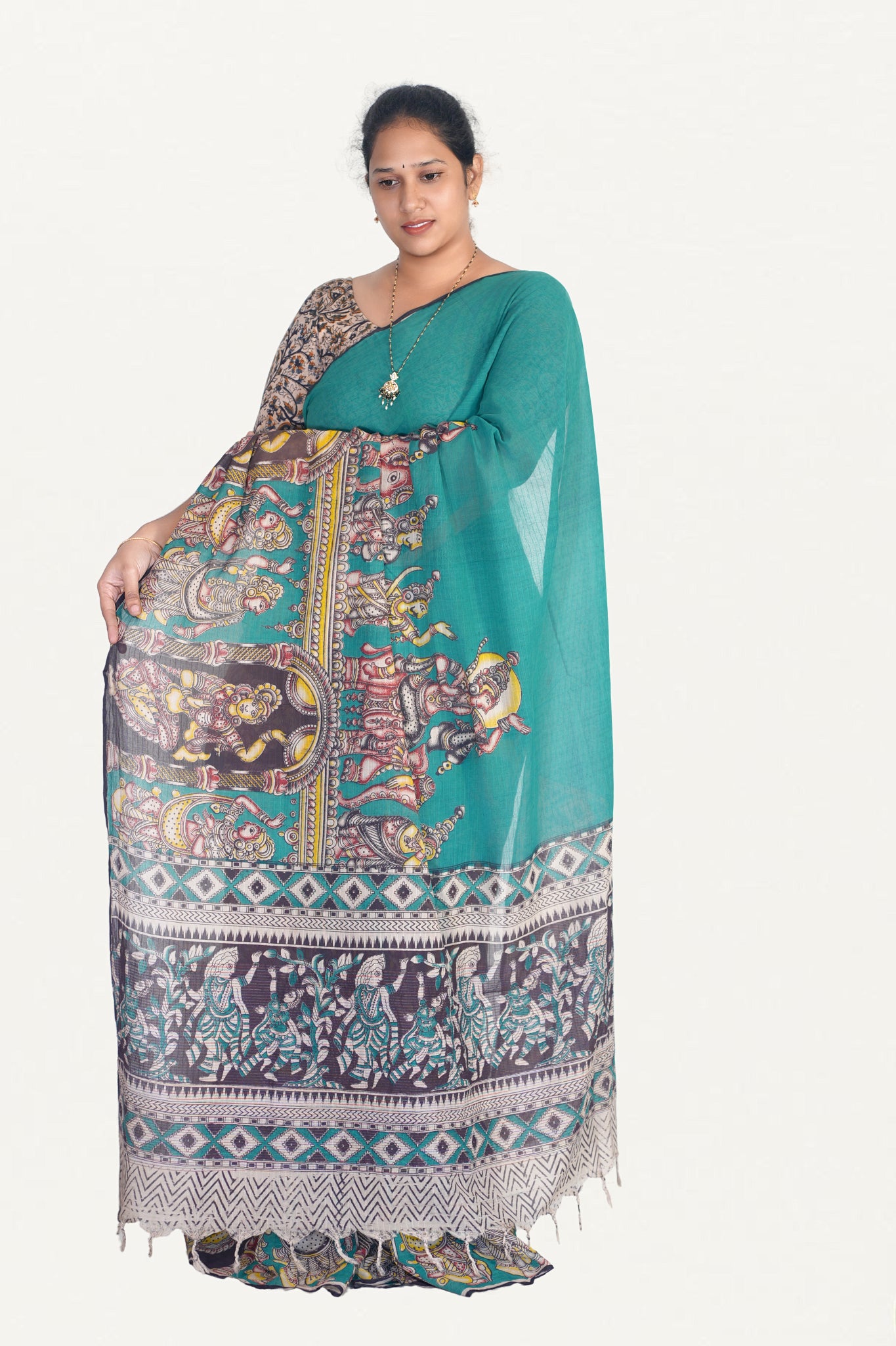 Kalamkari Mul Mul Special Cotton Saree