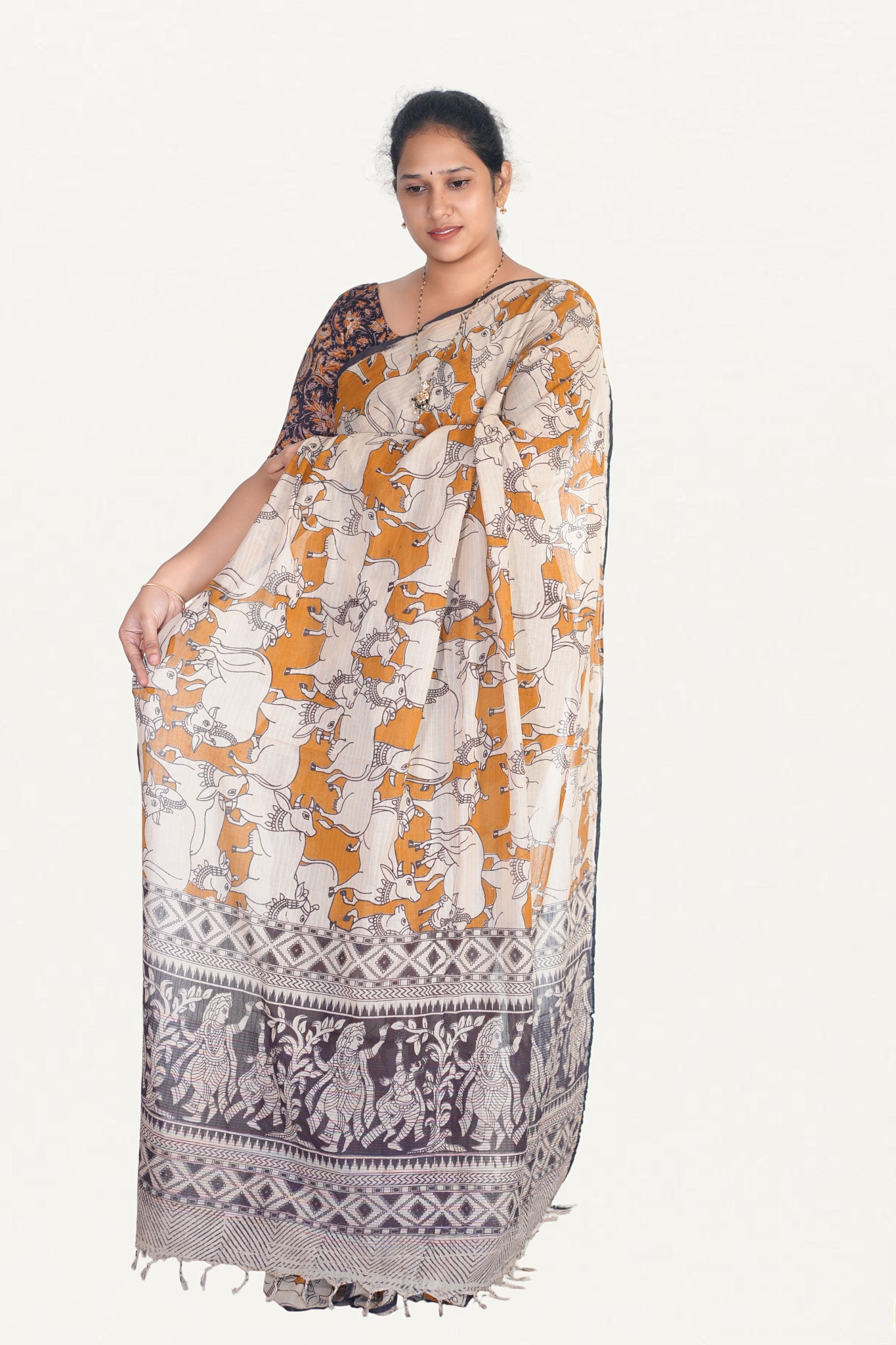 Kalamkari Mul Mul Special Cotton Saree