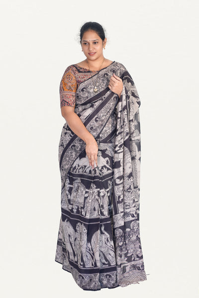 Kalamkari Mul Mul Special Cotton Saree