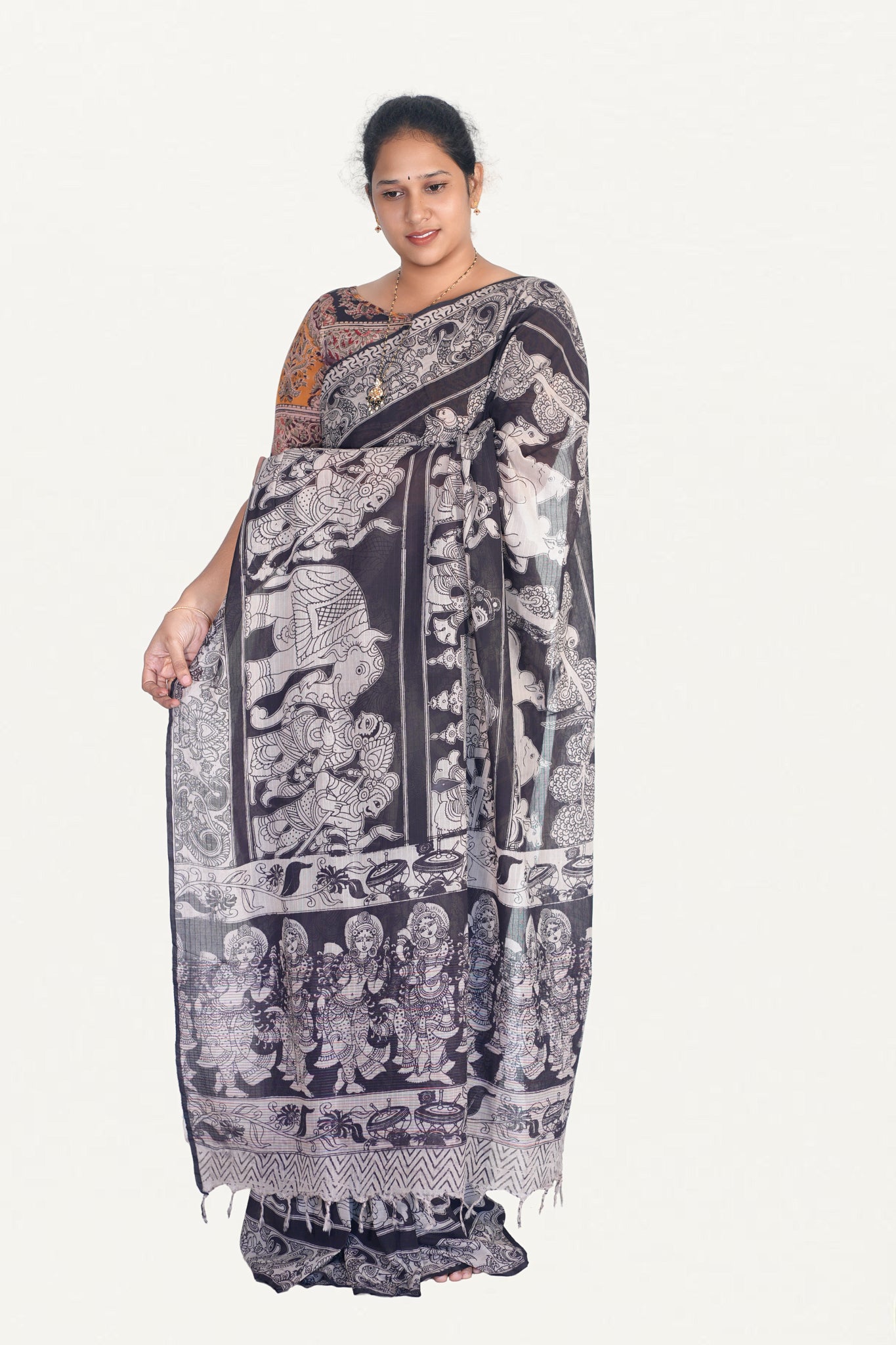 Kalamkari Mul Mul Special Cotton Saree