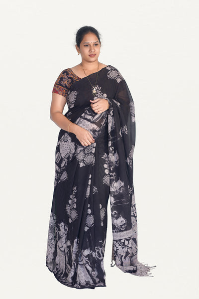 Kalamkari Mul Mul Special Cotton Saree