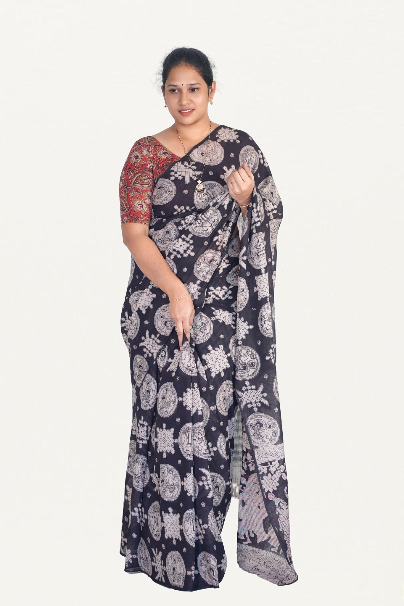Kalamkari Mul Mul Special Cotton Saree