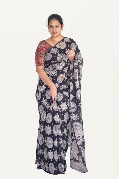 Kalamkari Mul Mul Special Cotton Saree