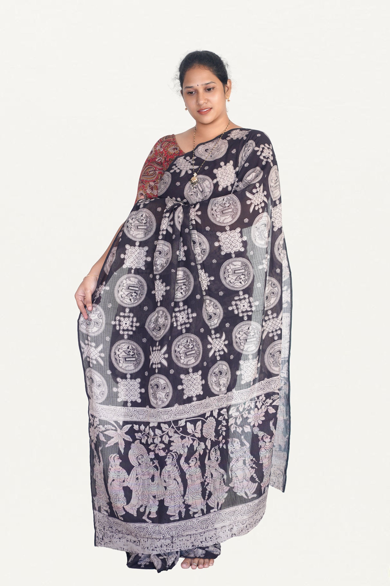 Kalamkari Mul Mul Special Cotton Saree