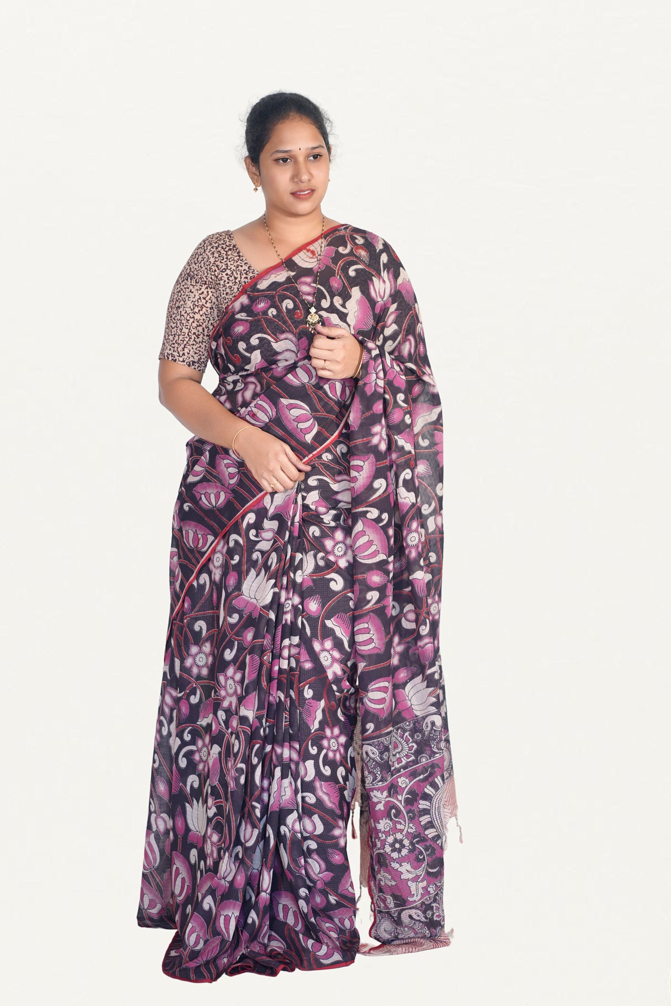 Kalamkari Mul Mul Special Cotton Saree