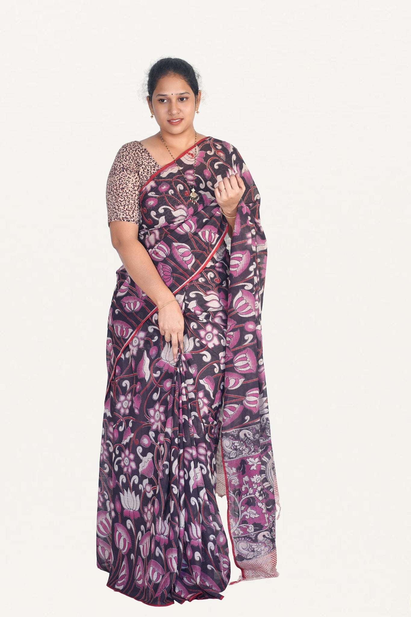 Kalamkari Mul Mul Special Cotton Saree