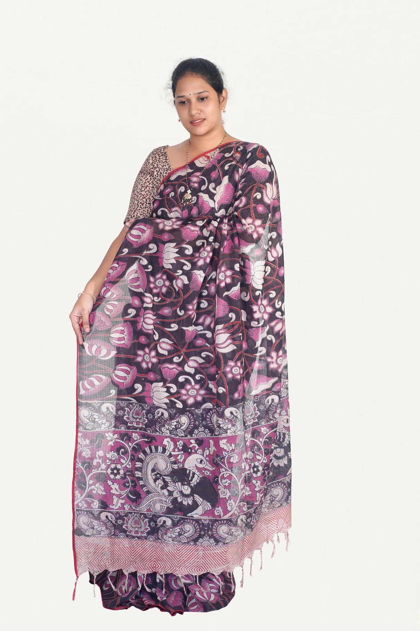 Kalamkari Mul Mul Special Cotton Saree