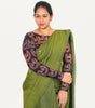 KALAMKARI BOAT  NECK FULL HANDS STRECHBLE BLOUSE