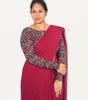 KALAMKARI BOAT  NECK FULL HANDS STRECHBLE BLOUSE