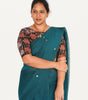 KALAMKARI BOAT NECK OPEN 10 HAND'S STREACHBLE  BLOUSE