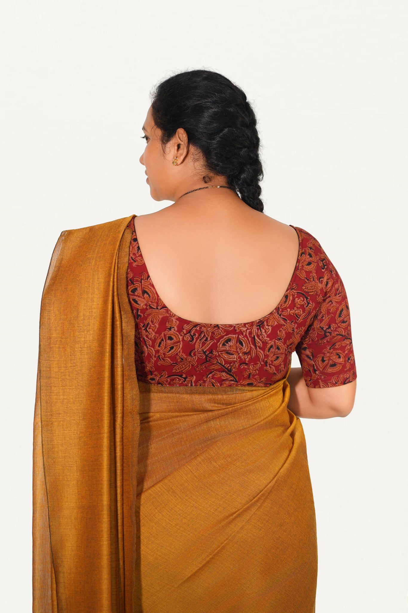 KALAMKARI ROUND NECK 10 INCH HANDS STRECHBLE BLOUSE