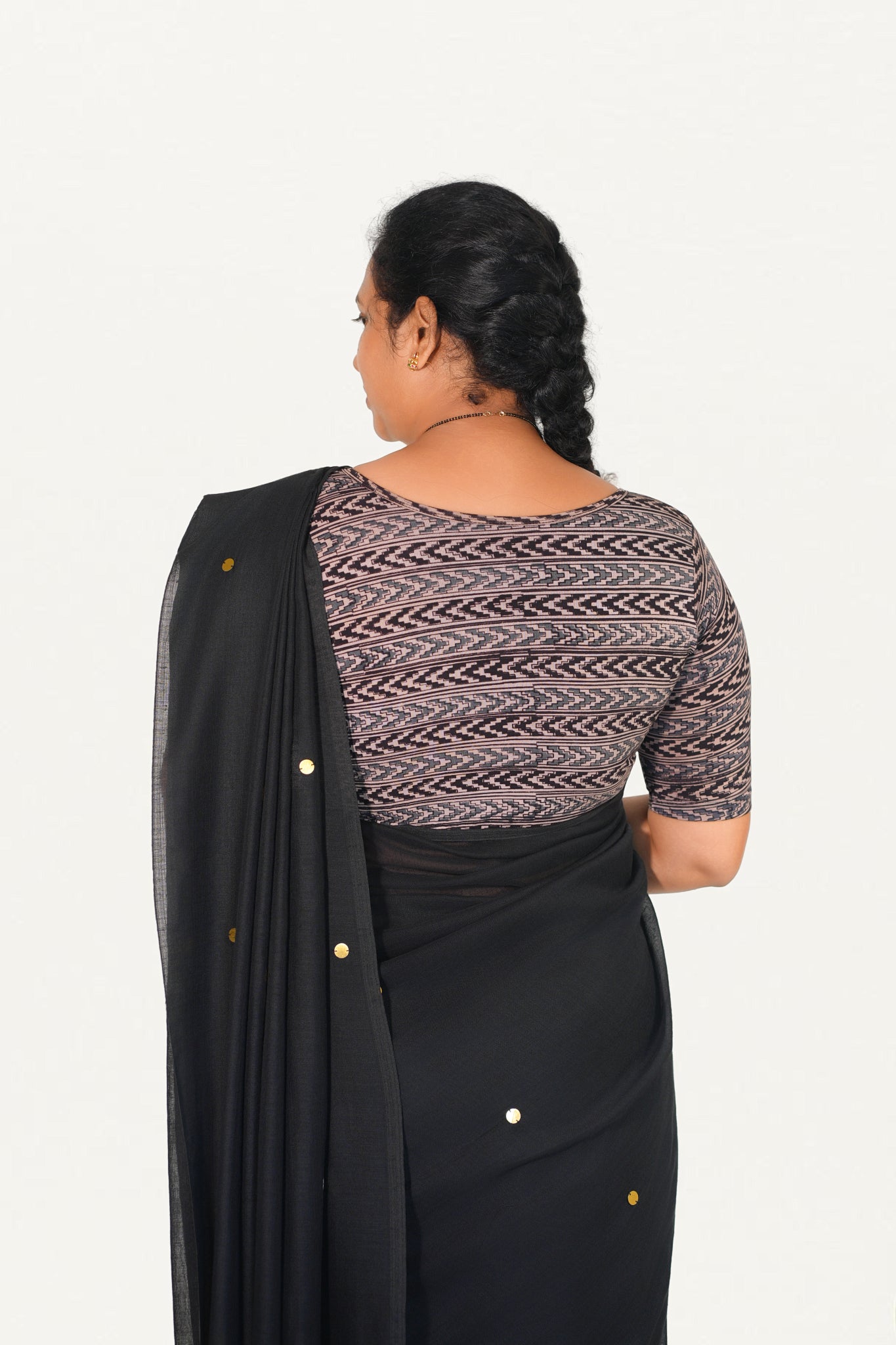 KALAMKARI BOAT NECK OPEN 10 HAND'S STREACHBLE  BLOUSE