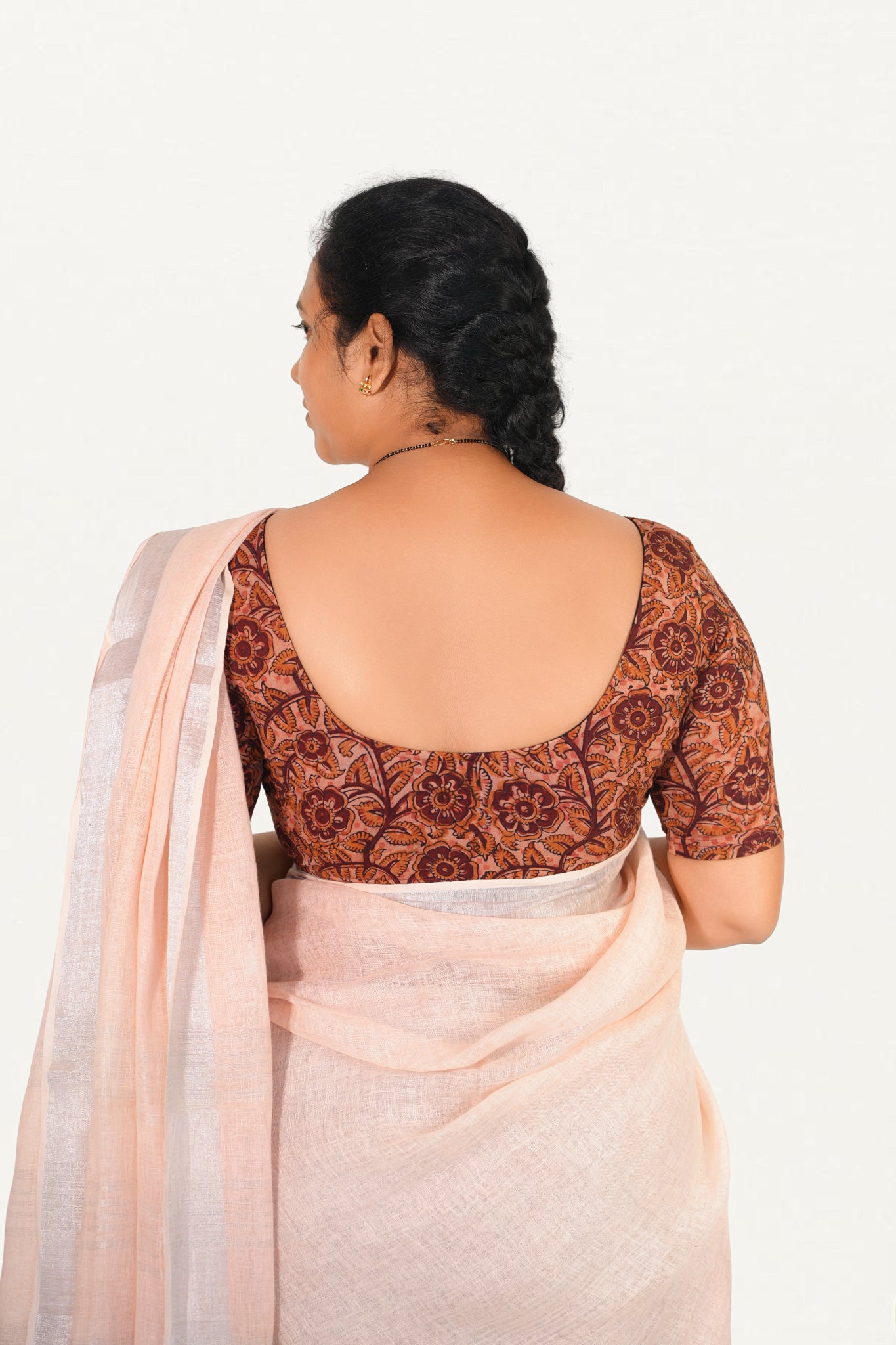 KALAMKARI ROUND NECK 10 INCH HANDS STRECHBLE BLOUSE
