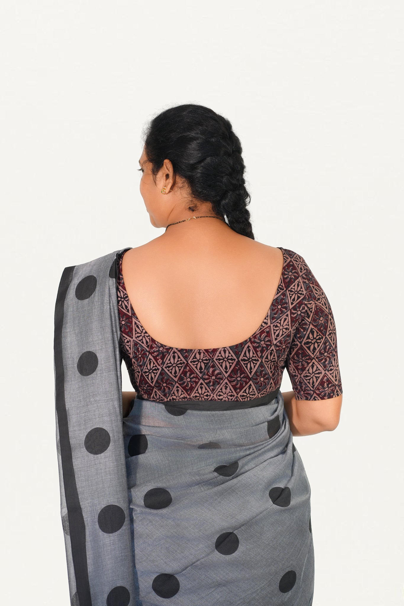 KALAMKARI ROUND NECK 10 INCH HANDS STRECHBLE BLOUSE