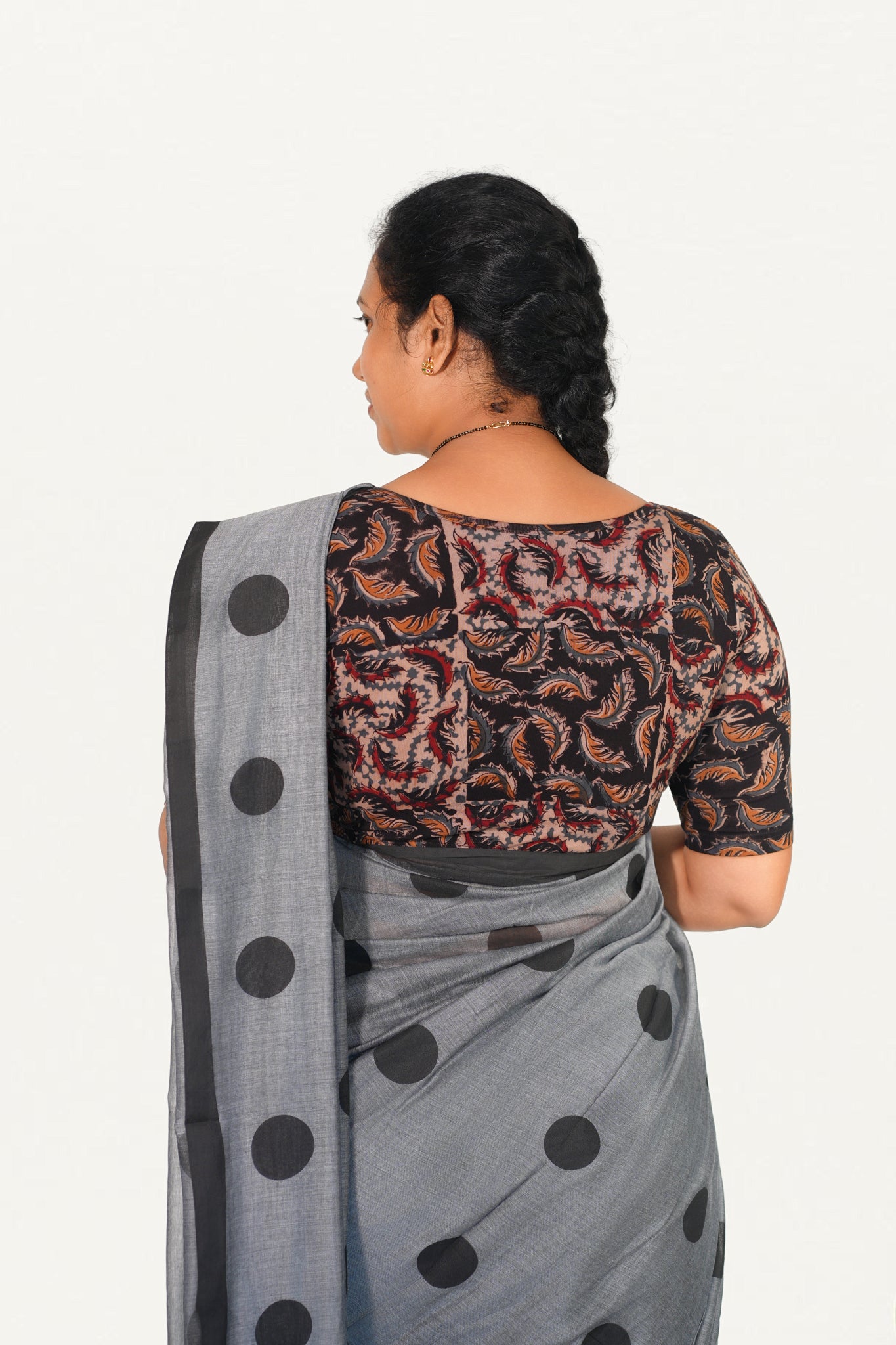 KALAMKARI BOAT NECK OPEN 10 HAND'S STREACHBLE  BLOUSE