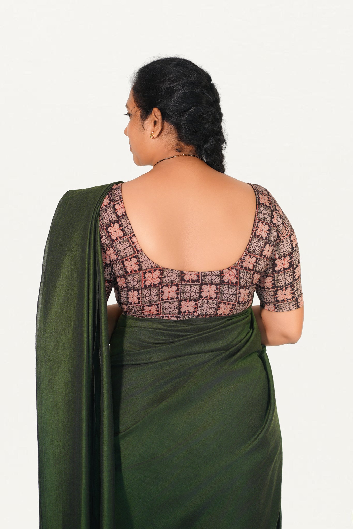 KALAMKARI ROUND NECK 10 INCH HANDS STRECHBLE BLOUSE