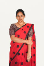 KALAMKARI ROUND NECK 10 INCH HANDS STRECHBLE BLOUSE