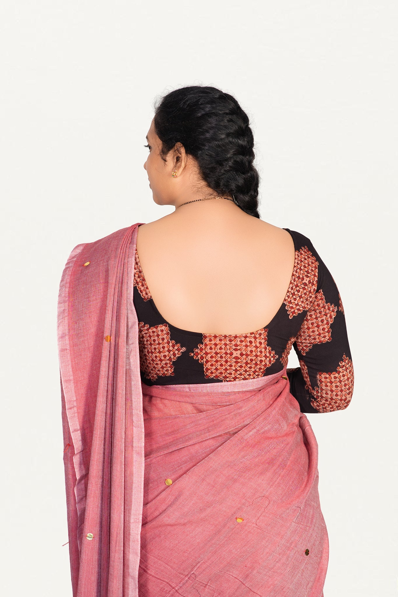 KALAMKARI ROUND NECK FULL HANDS STRECHBLE BLOUSE