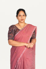 KALAMKARI BUTTA  ROUND NECK 10 INCH HANDS STRECHBLE BLOUSE