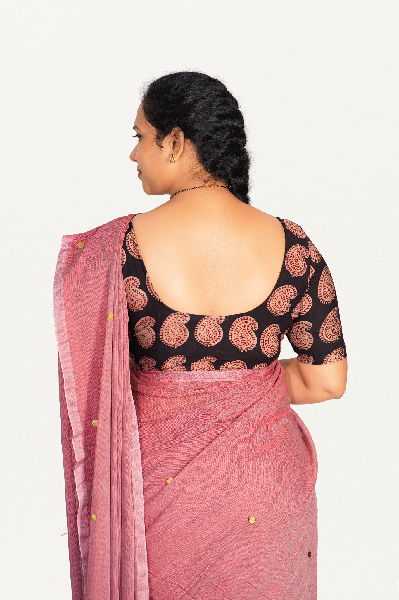 KALAMKARI ROUND NECK 10 INCH HANDS STRECHBLE BLOUSE