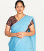 KALAMKARI V NECK SHORT HAND  STRECHBLE BLOUSE