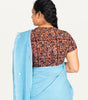 KALAMKARI V NECK SHORT HAND  STRECHBLE BLOUSE