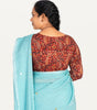 KALAMKARI BOAT NECK OPEN 3/4  HAND'S STREACHBLE  BLOUSE