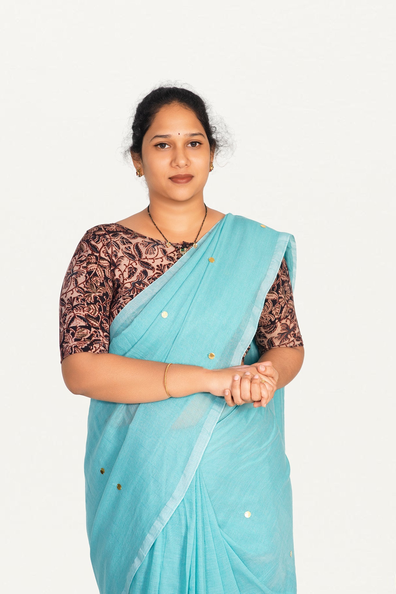 KALAMKARI BOAT NECK OPEN 10 HAND'S STREACHBLE  BLOUSE