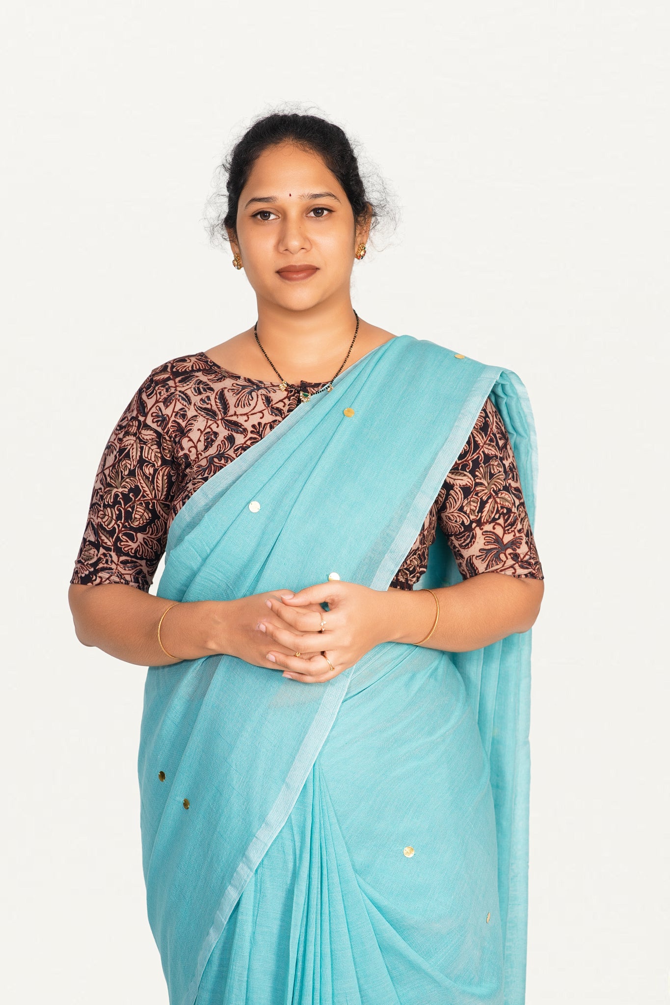 KALAMKARI BOAT NECK OPEN 10 HAND'S STREACHBLE  BLOUSE