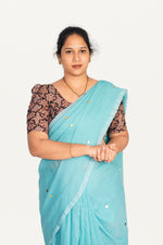 KALAMKARI BUTTA  ROUND NECK 10 INCH HANDS STRECHBLE BLOUSE