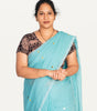 KALAMKARI V NECK SHORT HAND  STRECHBLE BLOUSE