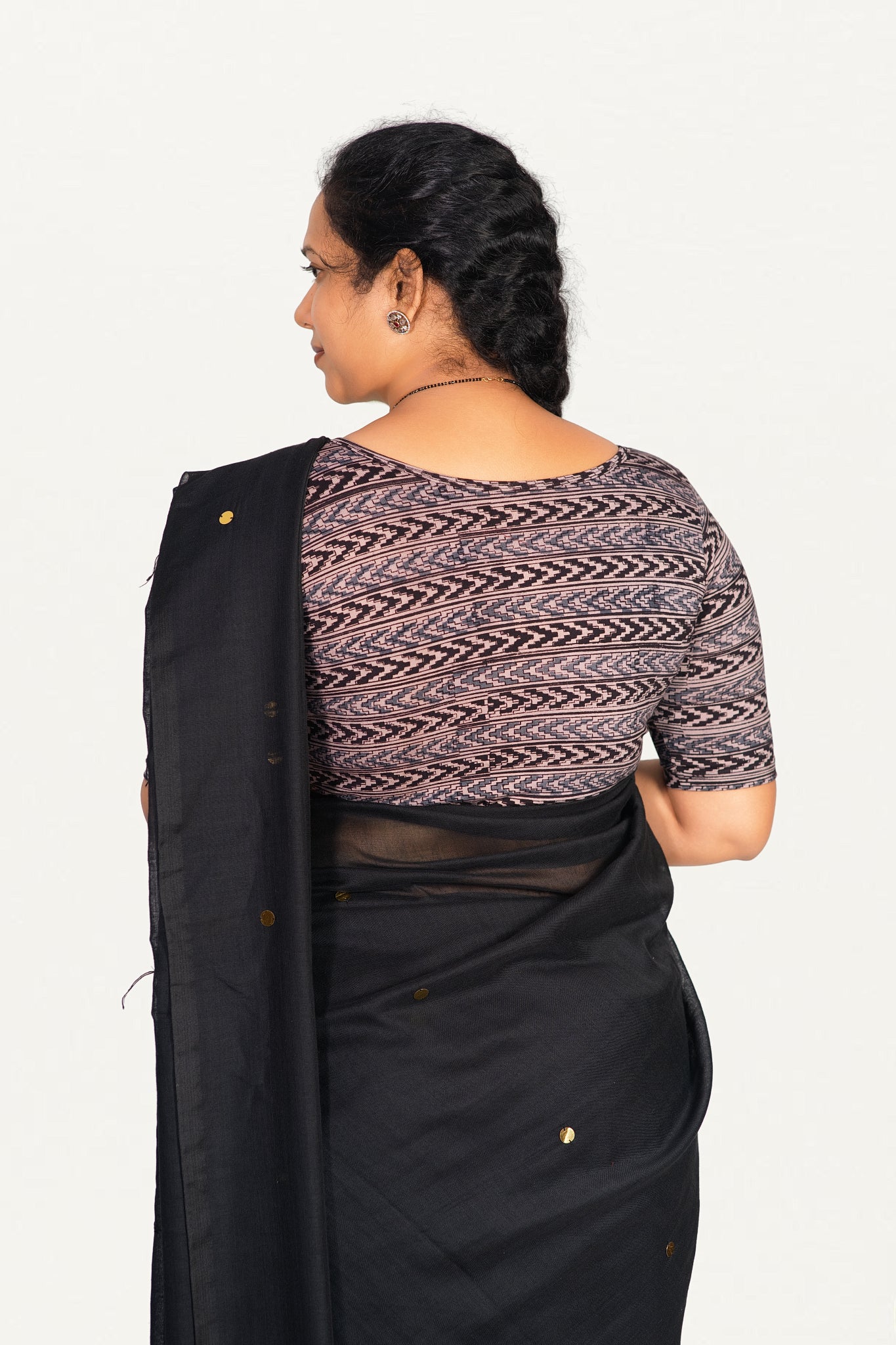 KALAMKARI BOAT NECK OPEN 10 HAND'S STREACHBLE  BLOUSE