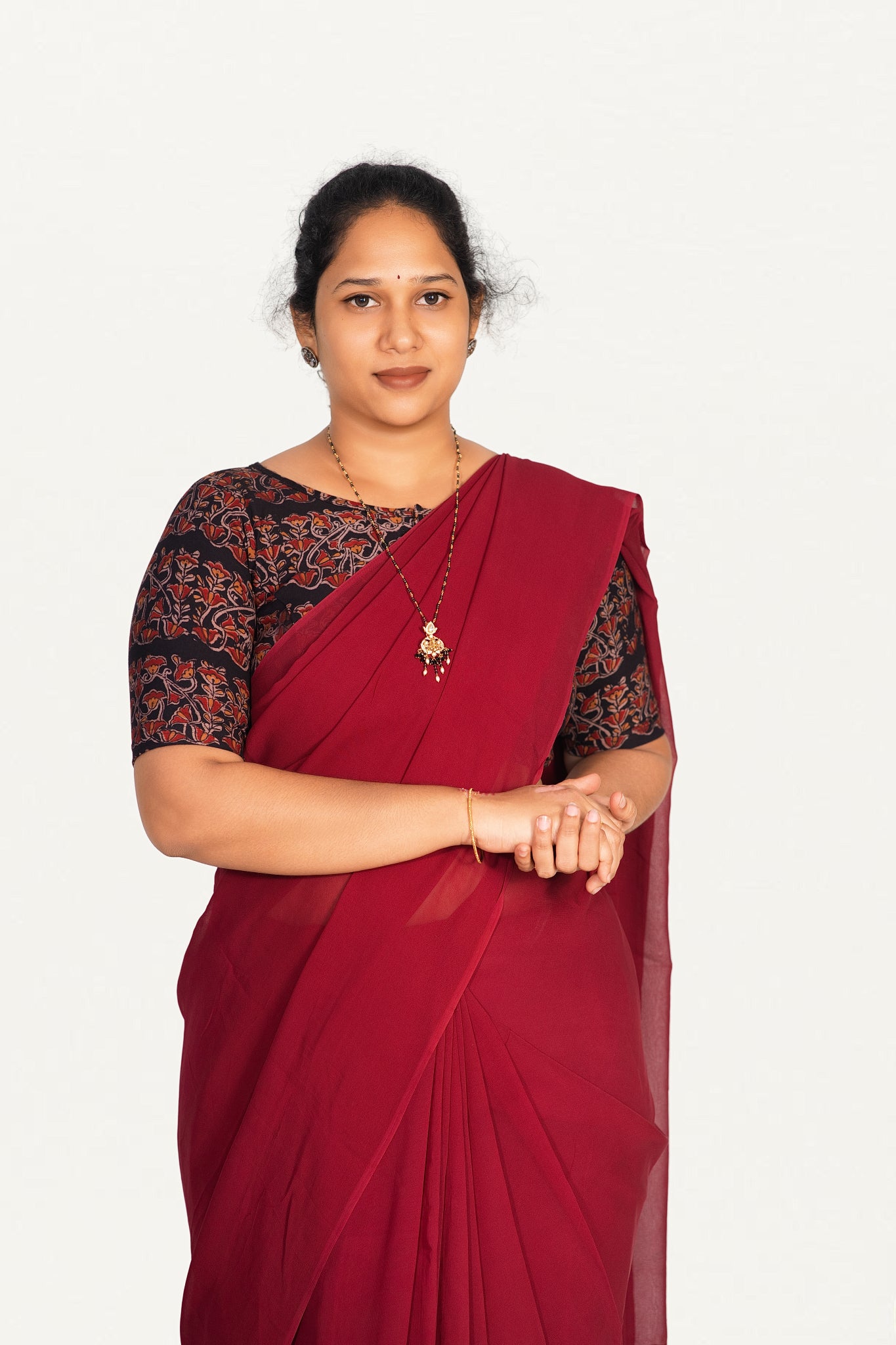 KALAMKARI BOAT NECK OPEN 10 HAND'S STREACHBLE  BLOUSE