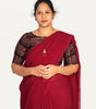 KALAMKARI BOAT NECK OPEN 10 HAND'S STREACHBLE  BLOUSE