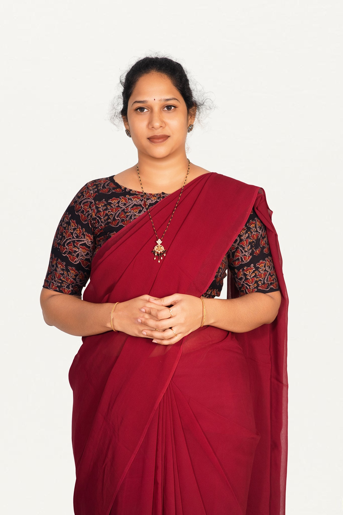 KALAMKARI BOAT NECK OPEN 10 HAND'S STREACHBLE  BLOUSE