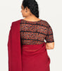 KALAMKARI BOAT NECK OPEN 10 HAND'S STREACHBLE  BLOUSE