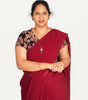 KALAMKARI V NECK SHORT HAND  STRECHBLE BLOUSE