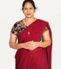 KALAMKARI V NECK SHORT HAND  STRECHBLE BLOUSE