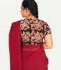 KALAMKARI V NECK SHORT HAND  STRECHBLE BLOUSE