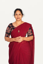 KALAMKARI ROUND NECK 10 INCH HANDS STRECHBLE BLOUSE