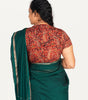 KALAMKARI V NECK SHORT HAND  STRECHBLE BLOUSE
